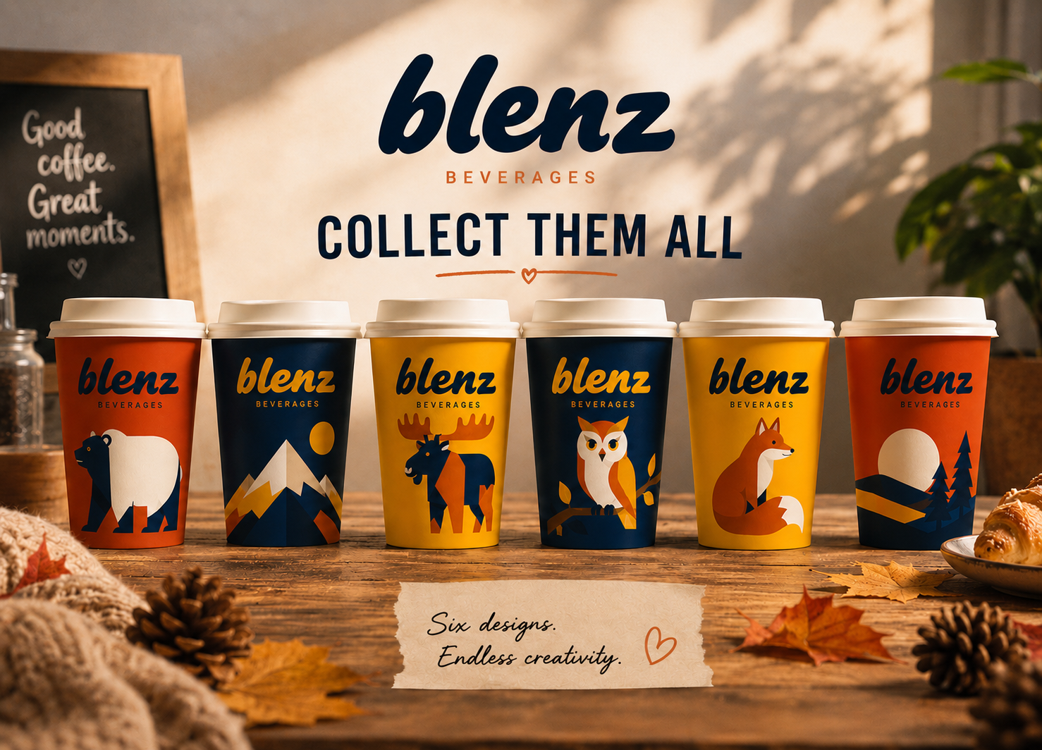 blenz seasonal cups — six designs, limited edition